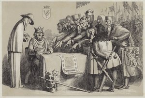 Underskrivelse af Magna Charta (akvatint) af Richard Doyle