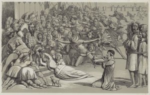 Overgivelse af Calais (akvaratint) af Richard Doyle