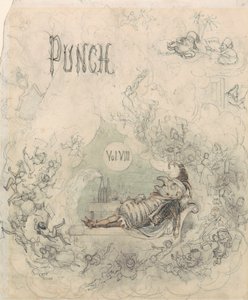 Titelblad til Punch, vol. VIII af Richard Doyle