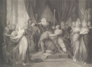 King Lear Casting Out His Daughter Cordelia Shakespeare, K..., udgivet første gang 1792, genudgivet 1852.