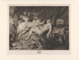 Sovende Diana og hendes nymfer spioneret af satyrer