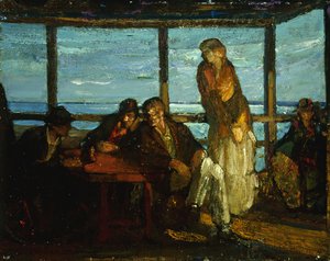 A Porch, Provincetown, ca. 1930-35 (olie på masonit) af Richard Emil Miller