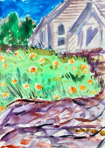 Church on a Hill, Tiburon, 2017 af Richard Fox