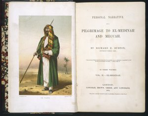 Titelside til Richard F. Burton, "Rapport om min pilgrimsrejse til Medina og Mekka", bind lI., 1855 af Richard Francis Burton
