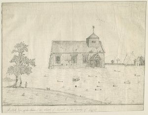 Afskedskirken: pennetegning, nd [slut 1700-tallet] (tegning)