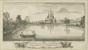 Lichfield Cathedral and Close - East View: kobberpladegravering