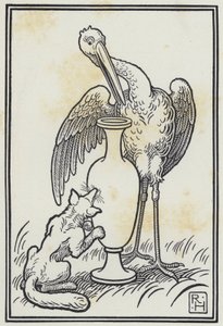 Ræven og storken (gravering) af Richard Heighway