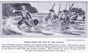 Wolfe leder sine mænd til at angribe. Canada 1759 e.Kr., ca. 1950 af Richard Henry Brock