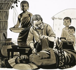 En mand med en mission: Den musikalske læge (Albert Schweitzer) (illustration)