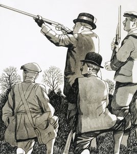 Som prins af Wales brugte kong Edward meget tid på at jage og skyde. af Richard Hook
