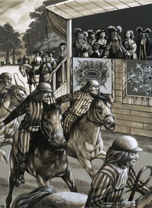 Charles II og hans veninder nyder en dag på Newmarket Races af Richard Hook