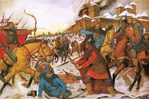 Borgere i byen Kiev forsvarer sig mod nomadekrigere fra øst af Richard Hook