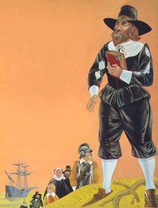 Pilgrimsfædrene (farvelitografi)