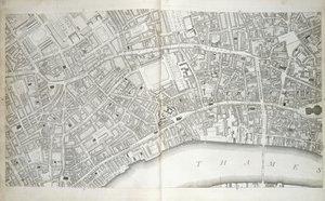 Plade fra "Plan of the Cities of London and Westminster the Borough of Southwark, and Parts Adjoining", c.1792-1799 af Richard Horwood