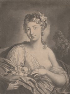 Forår: en ung kvinde med blomster i sin kappe, 1775. af Richard Houston