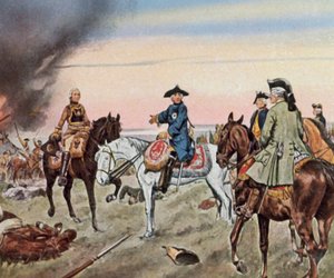Efter udfaldet af slaget ved Zorndorf, 25. august 1758 (forstærket farvelitografi) af Richard Knotel
