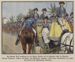 Dronning Louise af Preussen gennemgår sit dragonregiment, Berlin