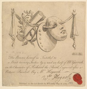 Maske og palet, 1781.