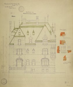 William Borden Residence, Chicago, Illinois, South Elevation af Richard Morris Hunt