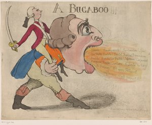 Spotprent op konge George III, 1792 A Bugaboo (titel på objekt)