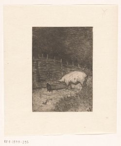 Gris, der spiser fra et trug af Richard Nicolaüs Roland Holst