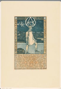 Tryk i anledning af tiårsdagen for den generelle hollandske diamantarbejderforening i 1904 af Richard Nicolaüs Roland Holst
