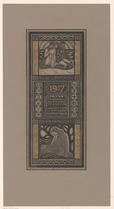 Velgørenhedskalender for 1917 Det er allerede en forventning eller en påmindelse: Velvillighedskalender til fordel for kræftinstitutioner i Rotterdam og Amsterdam (titel på objekt) af Richard Nicolaüs Roland Holst