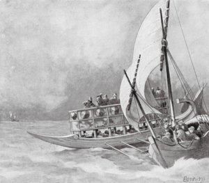 Tilfangetagelse af en jonisk pirat (litografi) af Richard Norbury