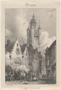 Bergues - Markedstårnet af Richard Parkes Bonington