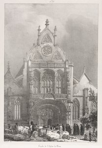 Maleriske og romantiske ture i det gamle Frankrig, Franche-Compté: Forsiden af kirken i Brou af Richard Parkes Bonington
