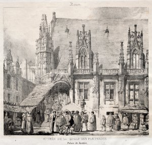 Rouen: Indgang til Salle des Pas Perdus, Justitspaladset af Richard Parkes Bonington