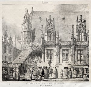 Rouen: Indgang til Salle des Pas Perdus, Justitspaladset af Richard Parkes Bonington