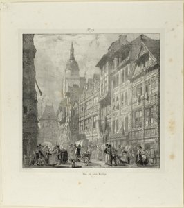 Gros Clock Street af Richard Parkes Bonington