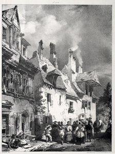 Gade i udkanten af Besançon, Frankrig, 1827. af Richard Parkes Bonington