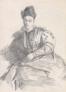 Studie af en siddende kvinde af Richard Parkes Bonington