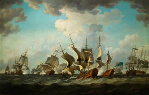 Slaget ved kardinalerne i 1759 malet af Richard Paton af Richard Paton