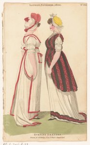 Magazine of Female Fashions of London and Paris, London, november 1800, nr. 33.1: Aftenkjoler