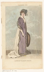 Magazine of Female Fashions of London and Paris, nr. 22, december 1799. London Walking Dress