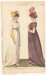 Magazine of Female Fashions of London and Paris, nr. 29.1: London, juli. 1800: Aftenkjole; Fuld kjole