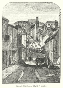Redruth High Street (gravering) af Richard Principal (after) Leitch