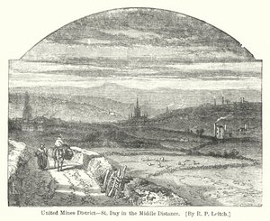 United Mines District, St Day in the Middle Distance (gravering) af Richard Principal (after) Leitch