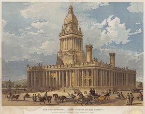 Det nye rådhus, Leeds, åbnet af Hendes Majestæt (chromolitho)