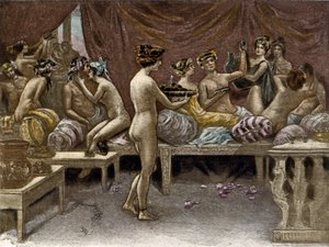 Illustration af Richard Ranft (1862 - 1931) for Lucien de Samosate (125 ca. - 192): kurtisanerne. af Richard Ranft