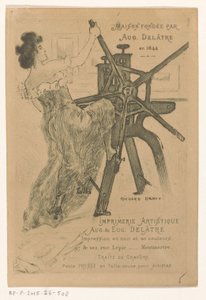 Visitkort fra bogtrykkerne Auguste og Eugène Delâtre i Paris af Richard Ranft