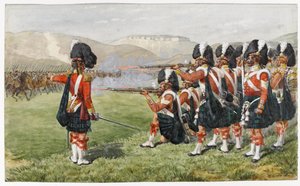 Den 93. Sutherland Highlanders i slaget ved Balaclava 25. oktober 1854: The Thin Red Line, 1854 (wc på papir)