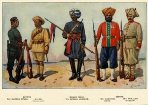 Typer af den indiske hær, 1919.