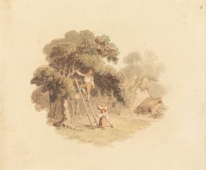 Et æbletræ nær et sommerhus af Richard Westall
