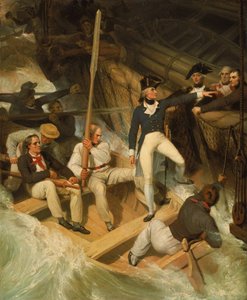 Nelson går om bord på et erobret skib, 20. november 1777