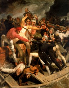 Nelson i konflikt med et spansk skib, juli 1797 af Richard Westall