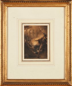 The Vision of the Descendants of Banquo (blæk og akvarel) af Richard Westall